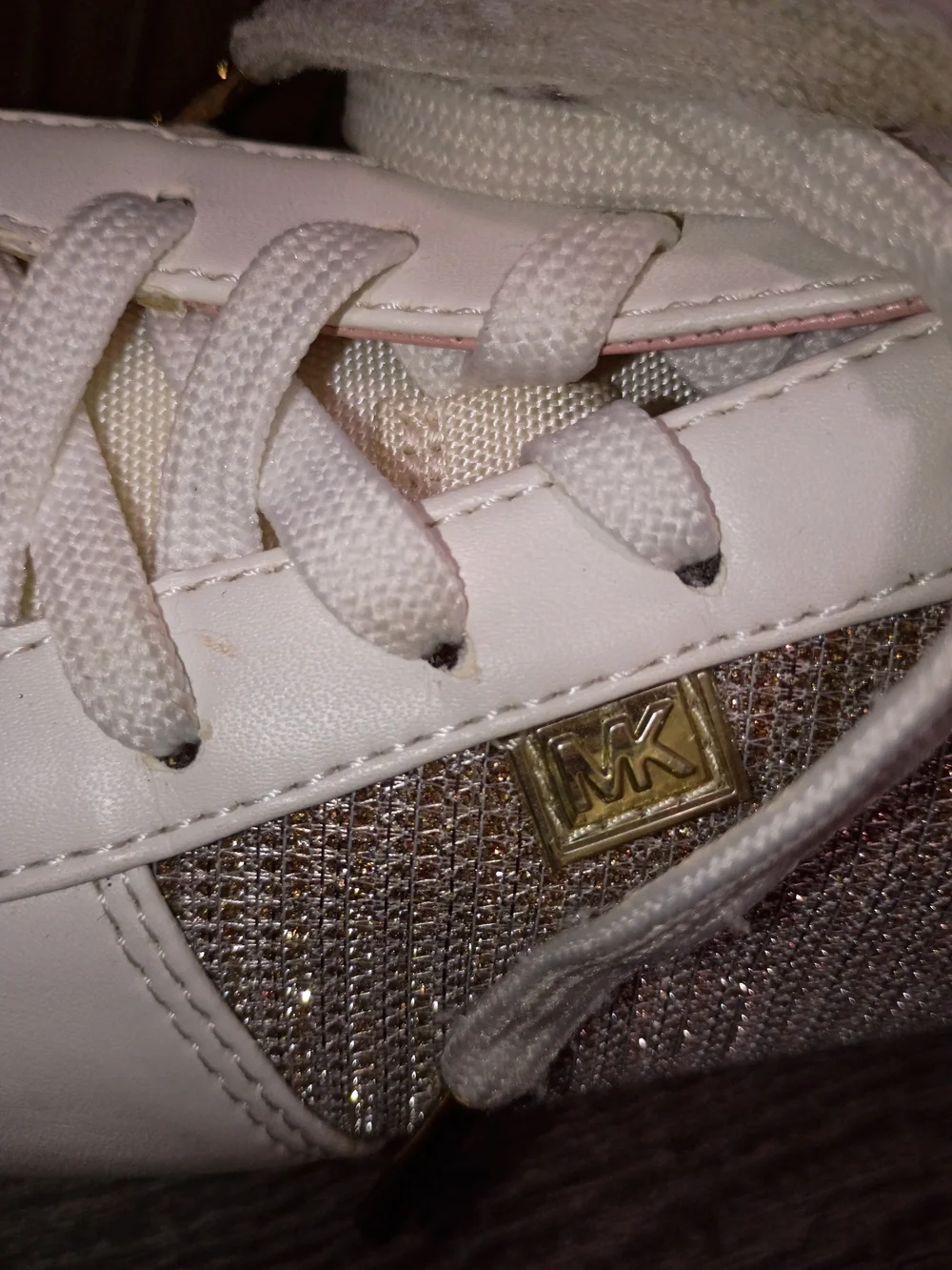 Michael Kors Women's Pink Metallic Lace-Up Sneakers